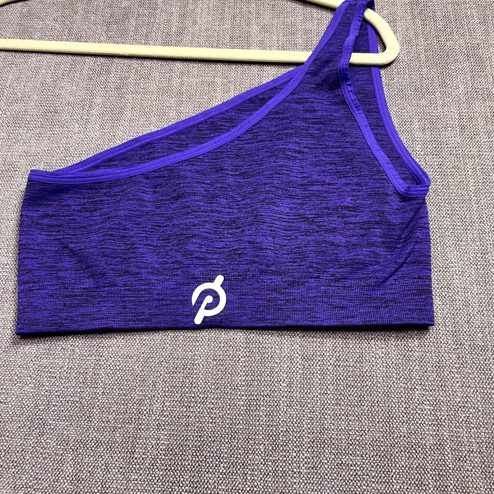 Peloton Sports Bra Womens M/L Purple Stretch One Shoulder Workout Gym Activewear